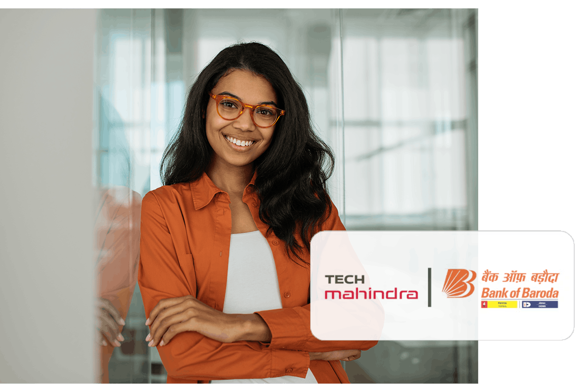 Logotipo de Tech Mahindra y Bank of Baroda