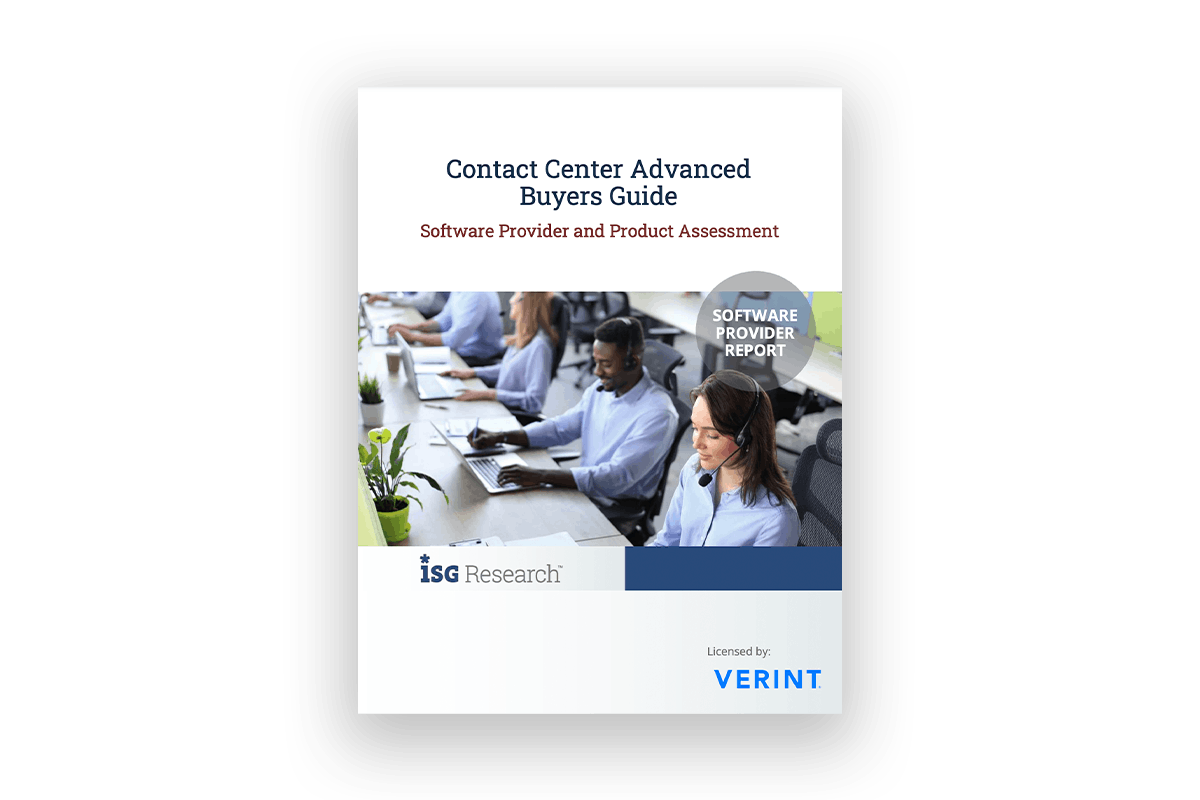 ISG contact center advanced buyers guide cover