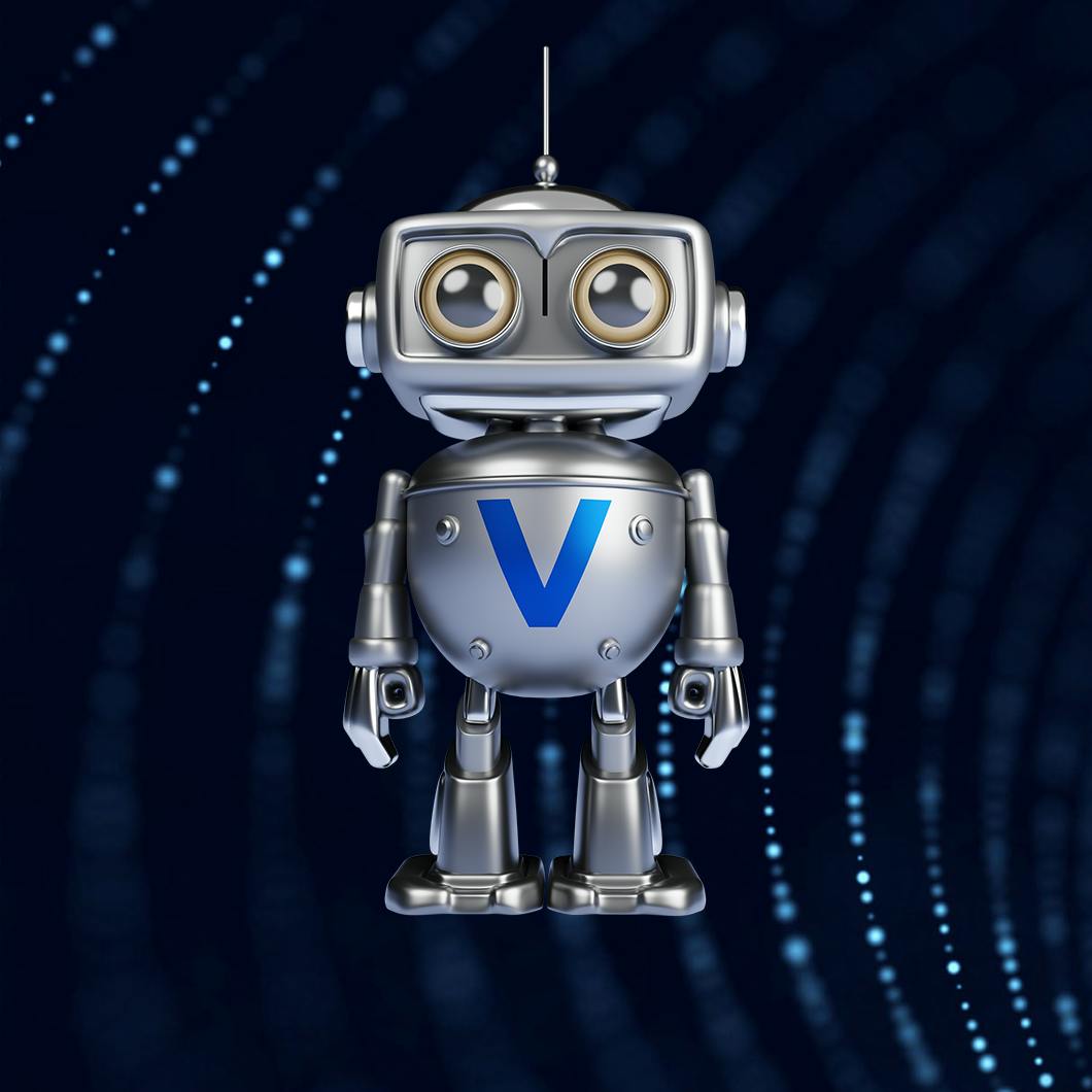 verint bot with blue background