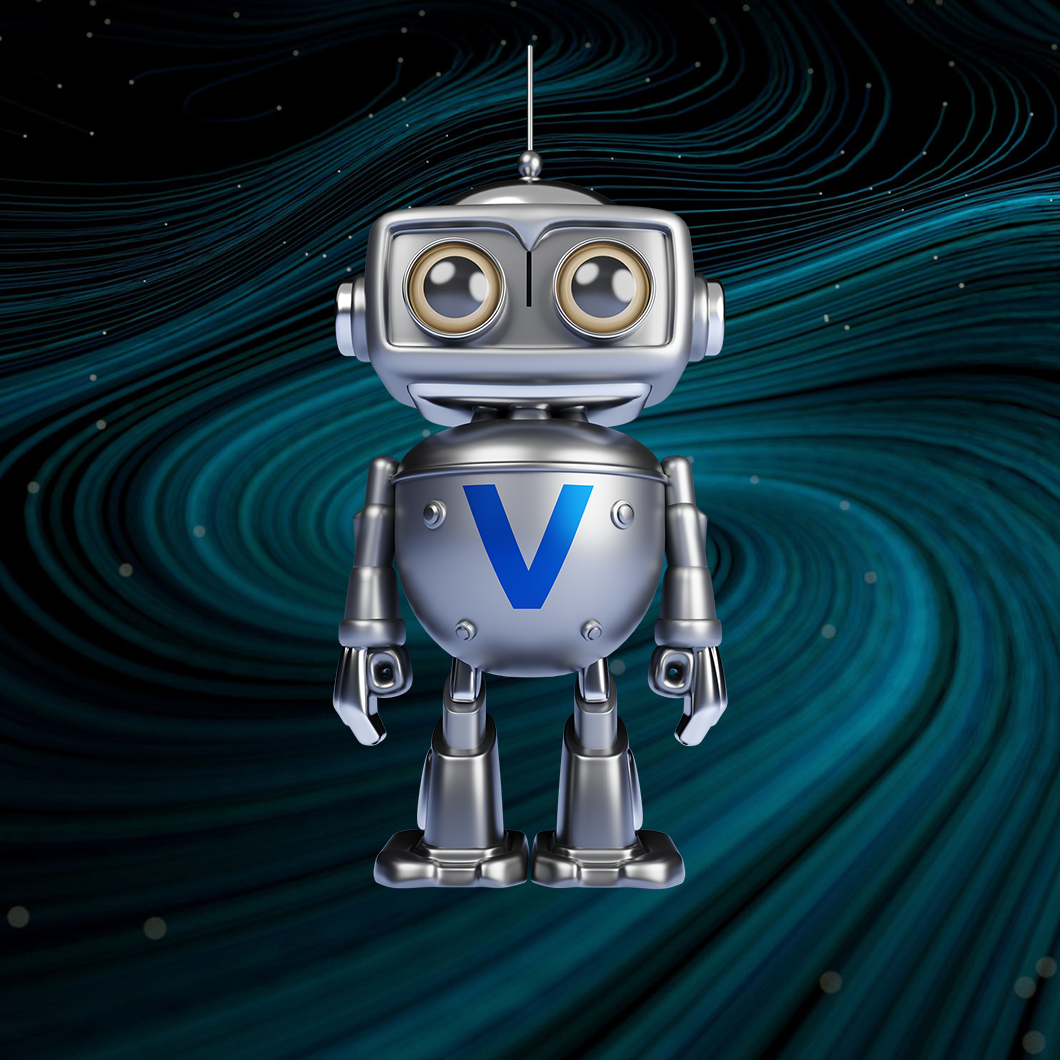 verint bot with teal background