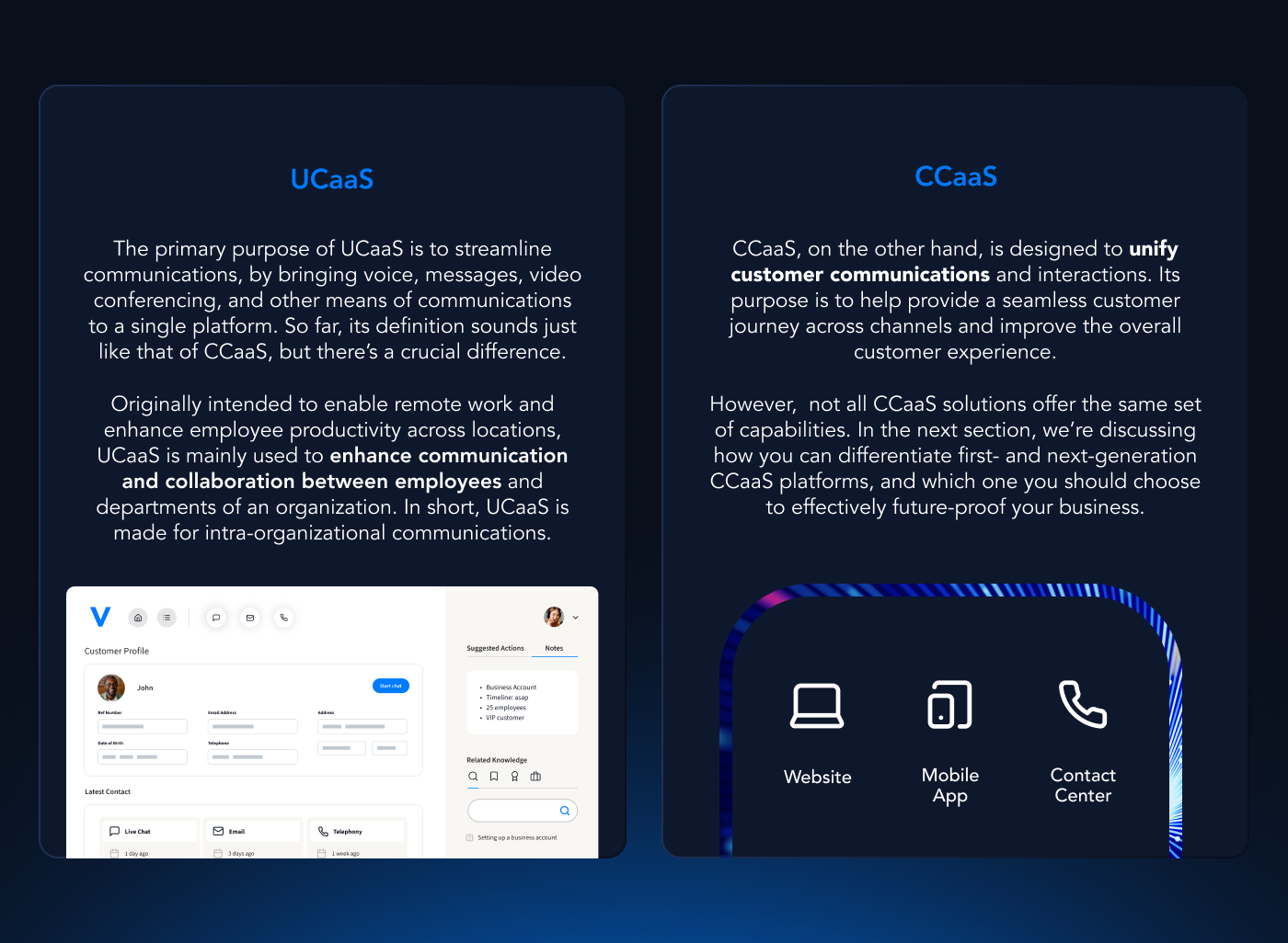 CCaaS and UCCaaS Difference
