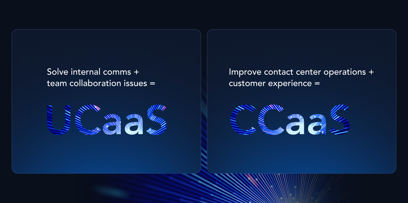 Visual comparison of UCaaS vs CCaaS use cases