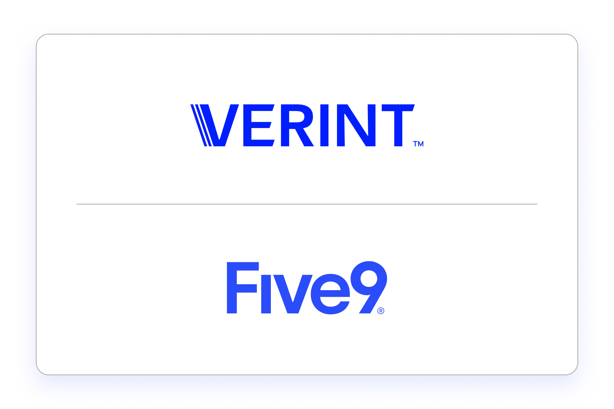 Five9 and Verint logos
