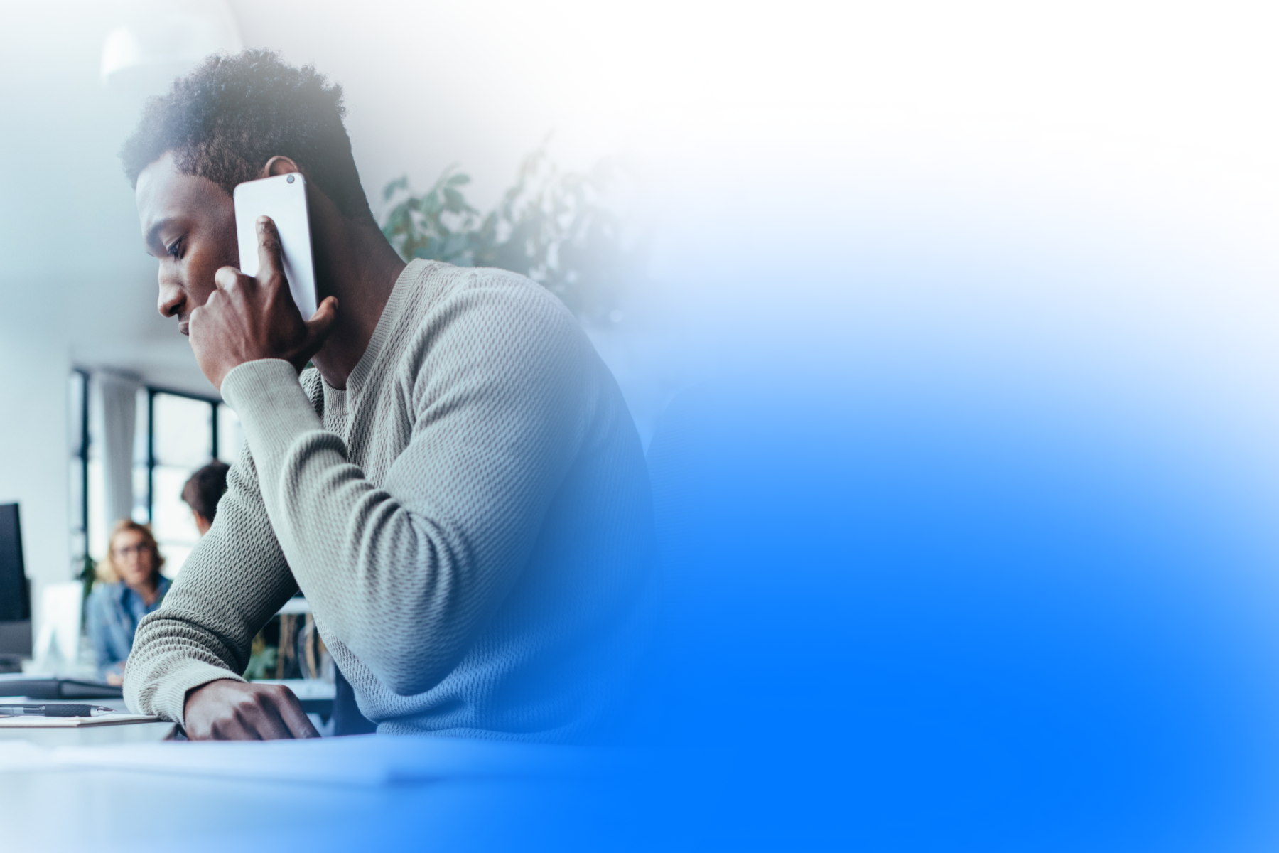 Customer using a mobile device