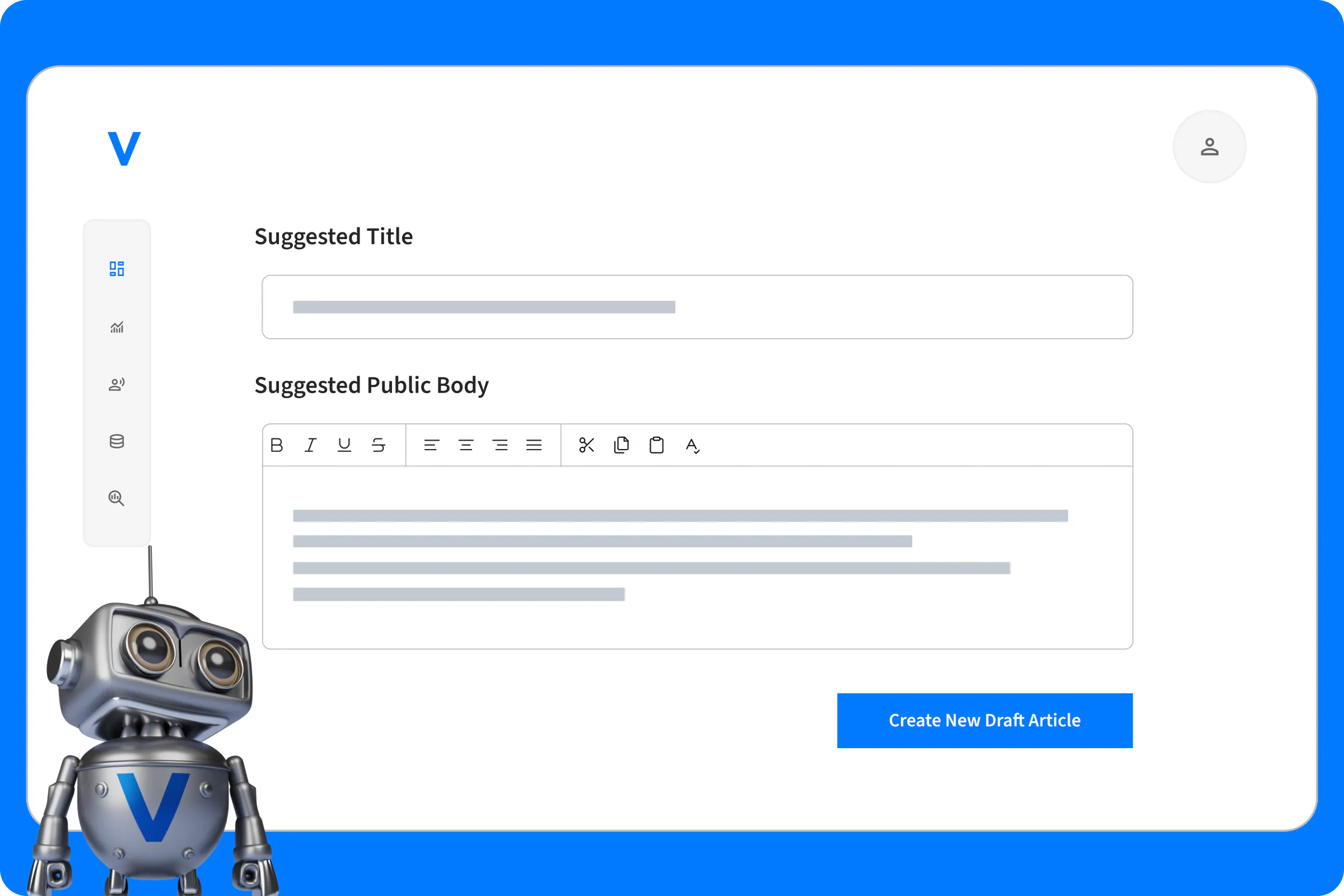 Verint Knowledge Creation bot software screen showing drafted article
