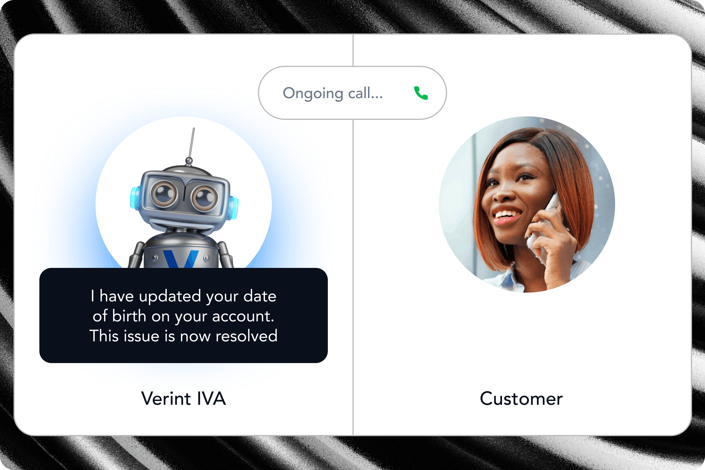 Verint IVA ongoing call with a customer