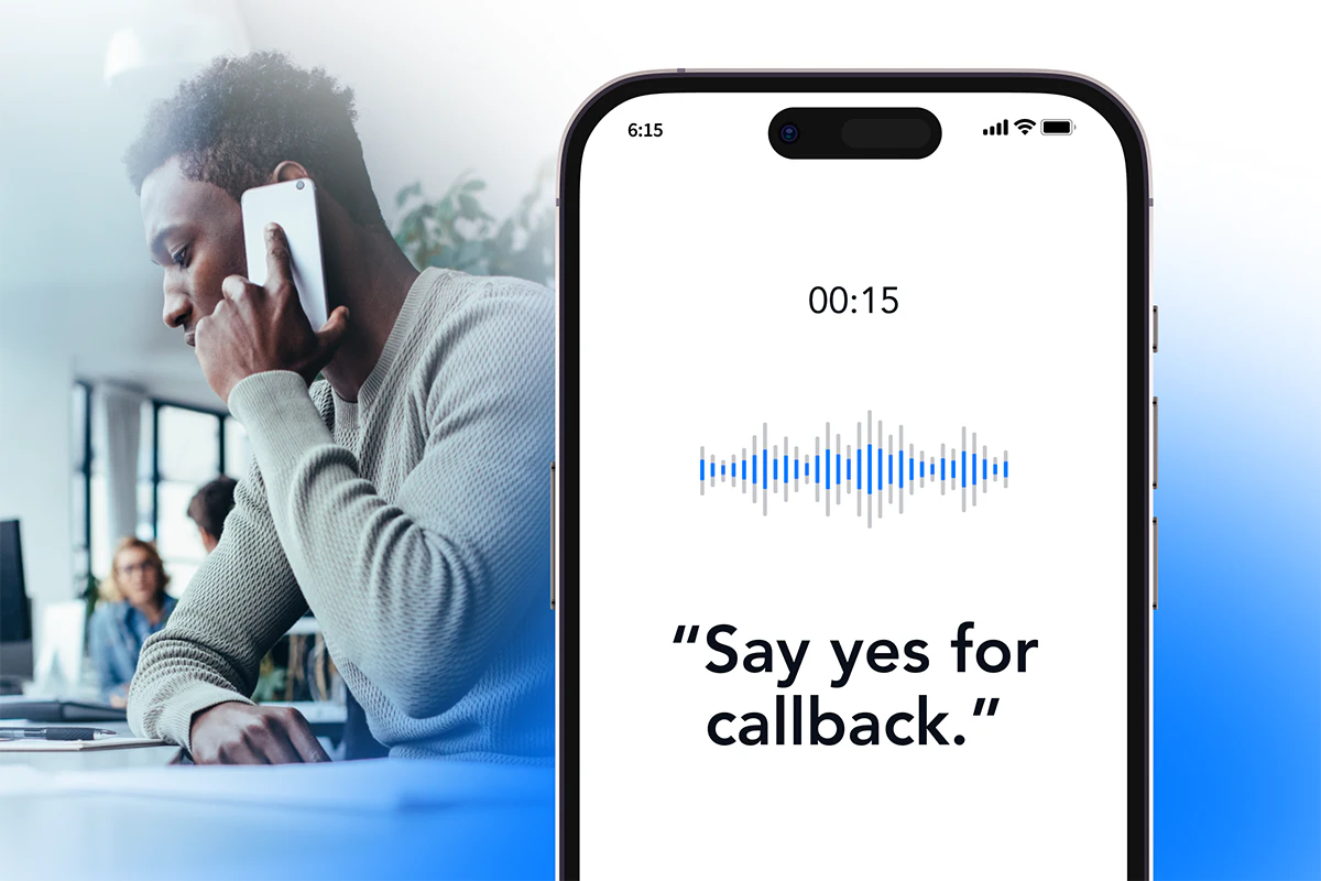 Verint callback phone screen and customer