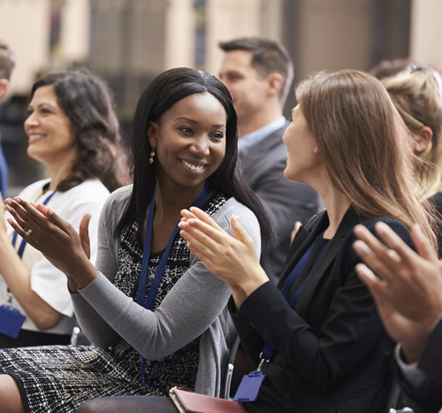 Women at a conference