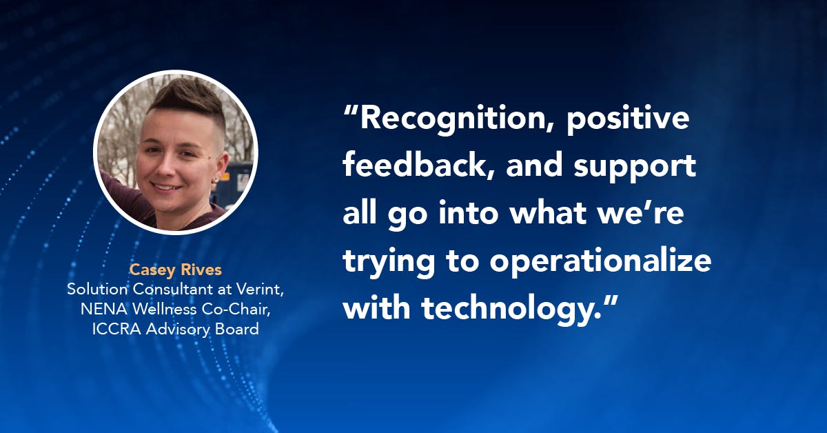 Quote box for Casey Rives within Positive 911 blog on January 6, 2026, describing the need to emphasize positive feedback and support of 911 communicators.