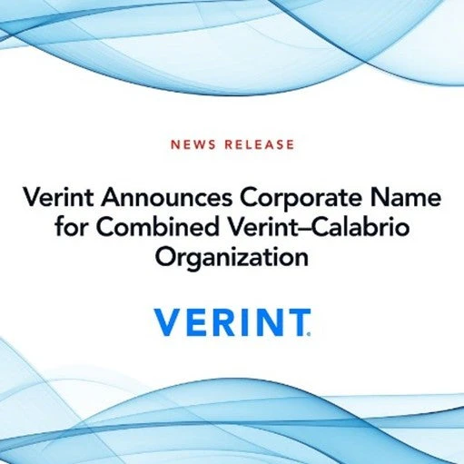 Alt text: Verint announcement of corporate name for combined Verint-Calabrio organization.
