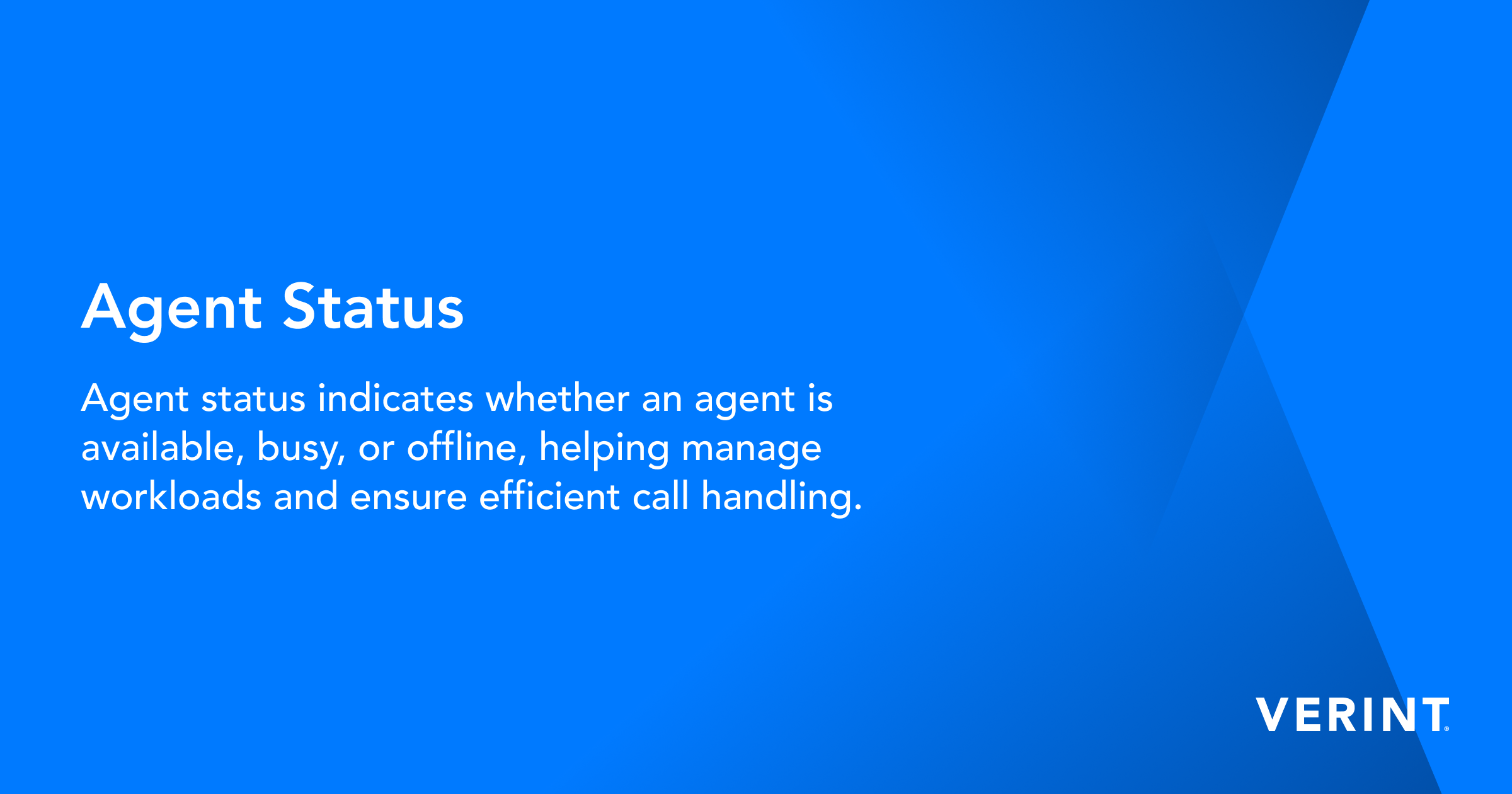 What is Agent Status? | Verint