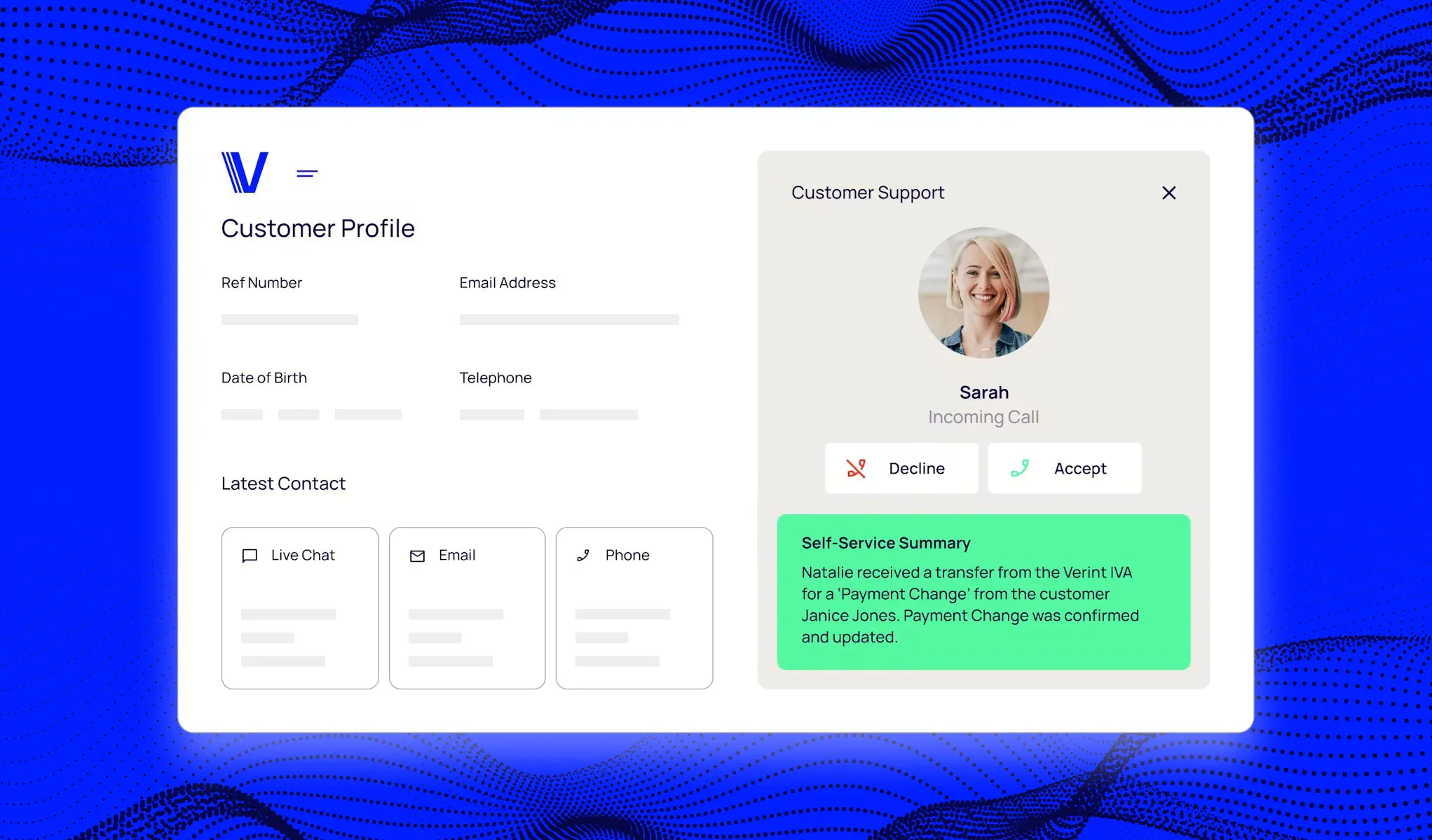 Verint Agent Copilot user interface with AI generated call summary