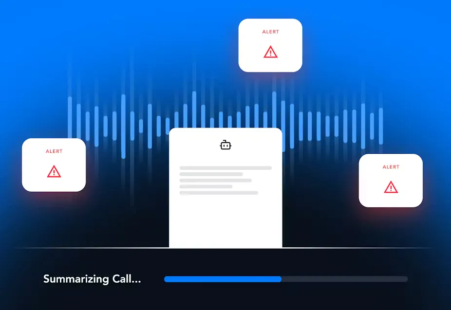 Verint Financial Compliance dahsboard summarizing a call and triggering alerts