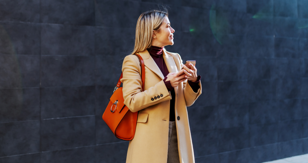 Woman with mobile device