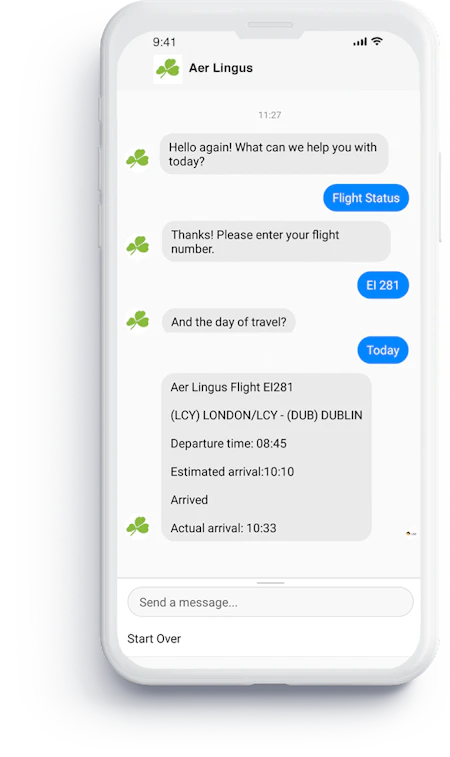 Aer Lingus’ tier-1 service bot