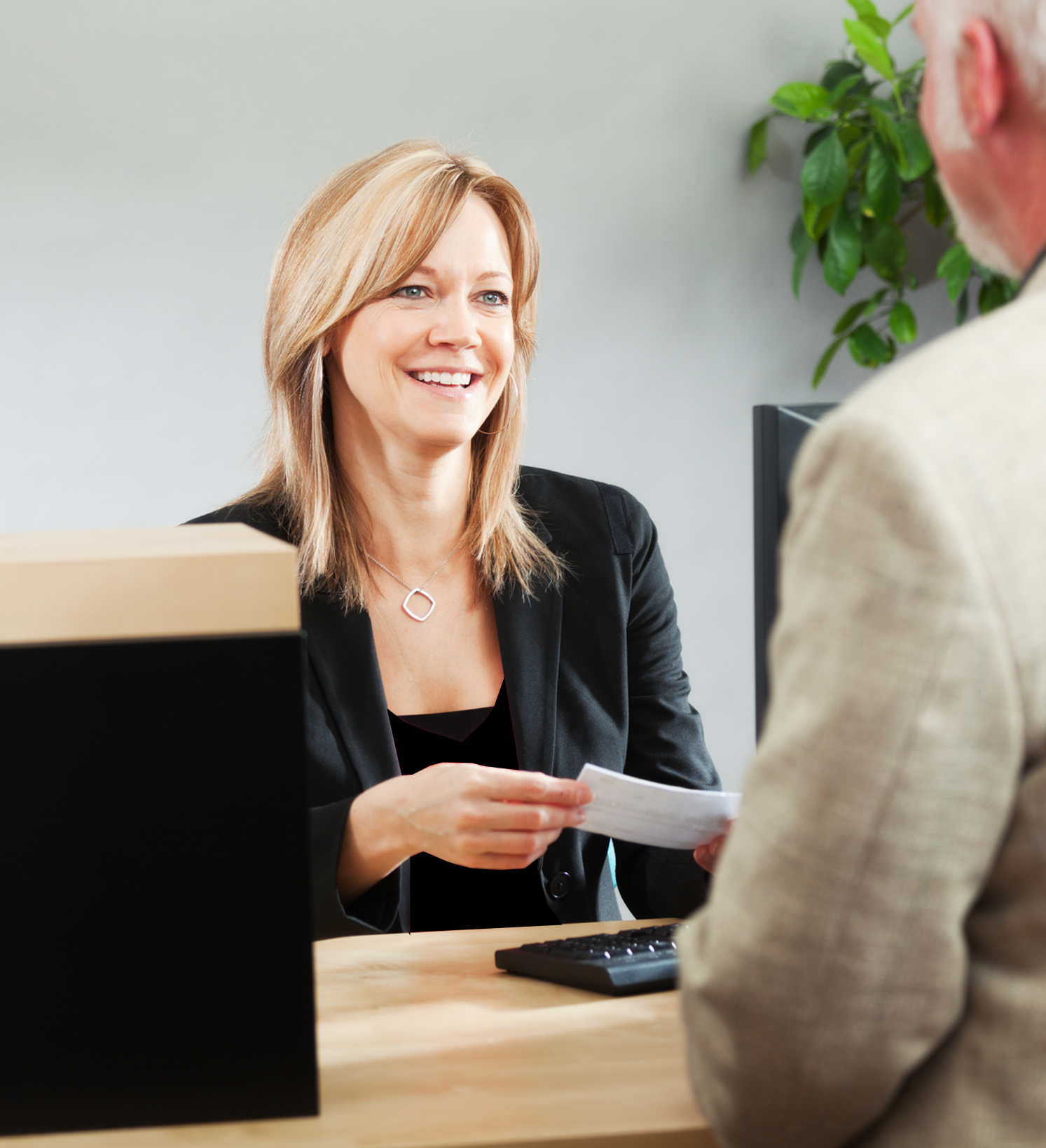 bank teller customer