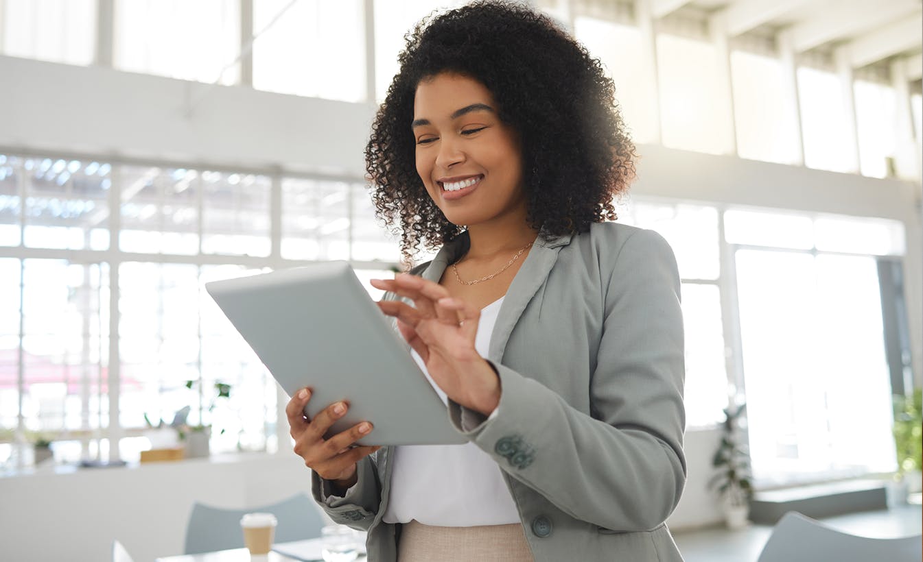 business woman using tablet