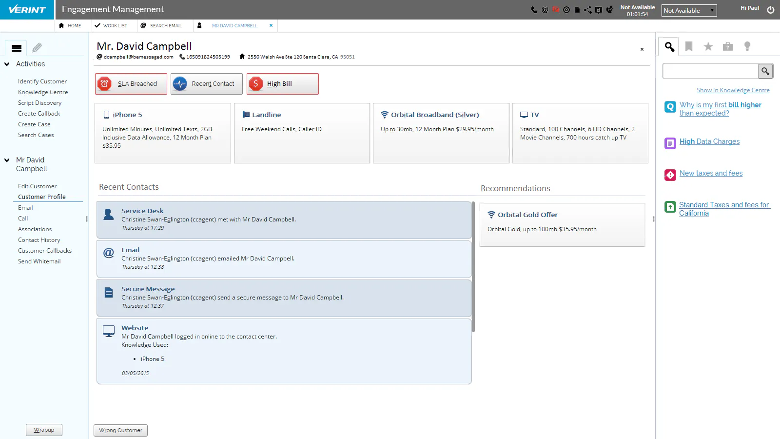Knowledge Management for SelfService Verint