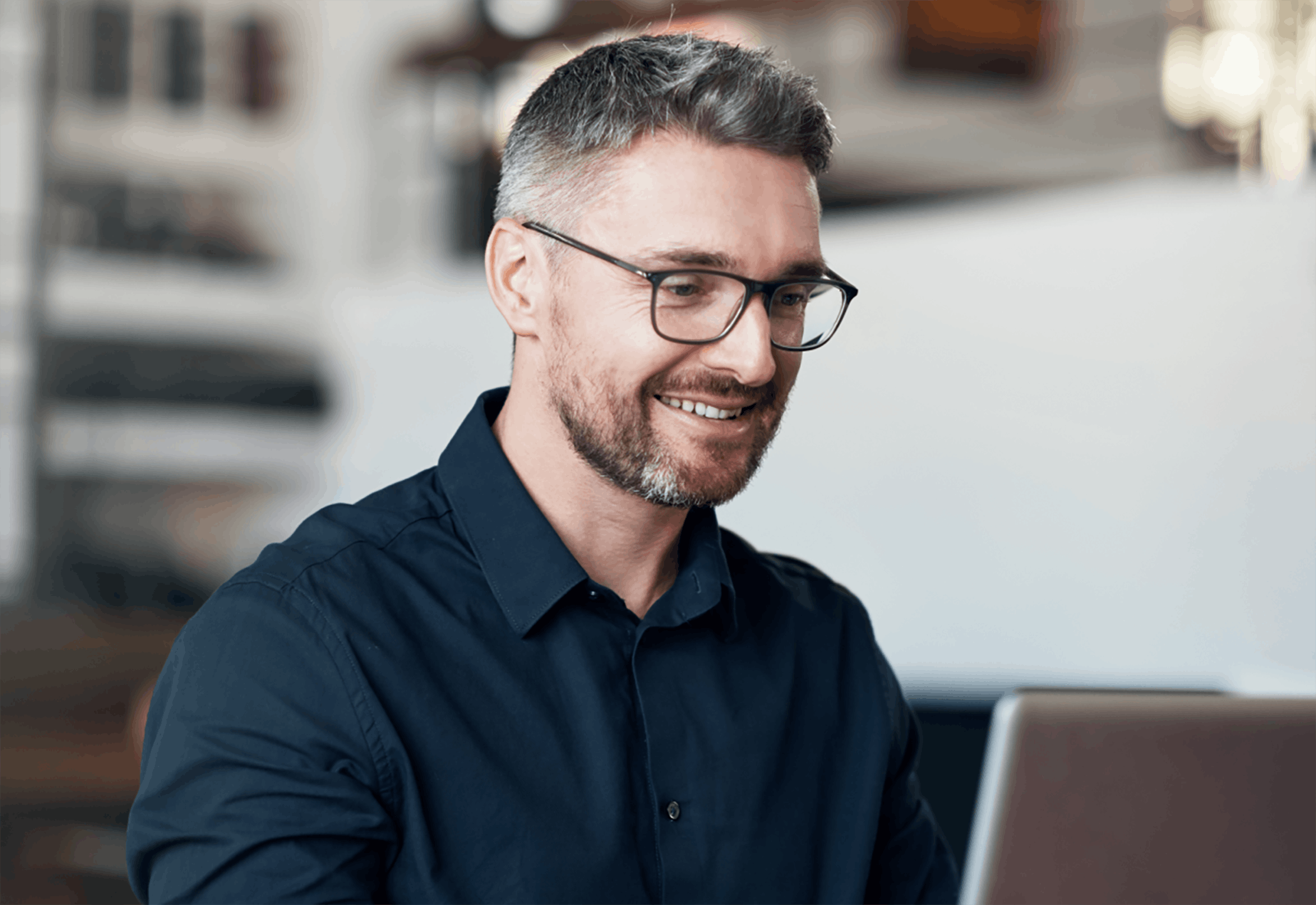 Man working at laptop