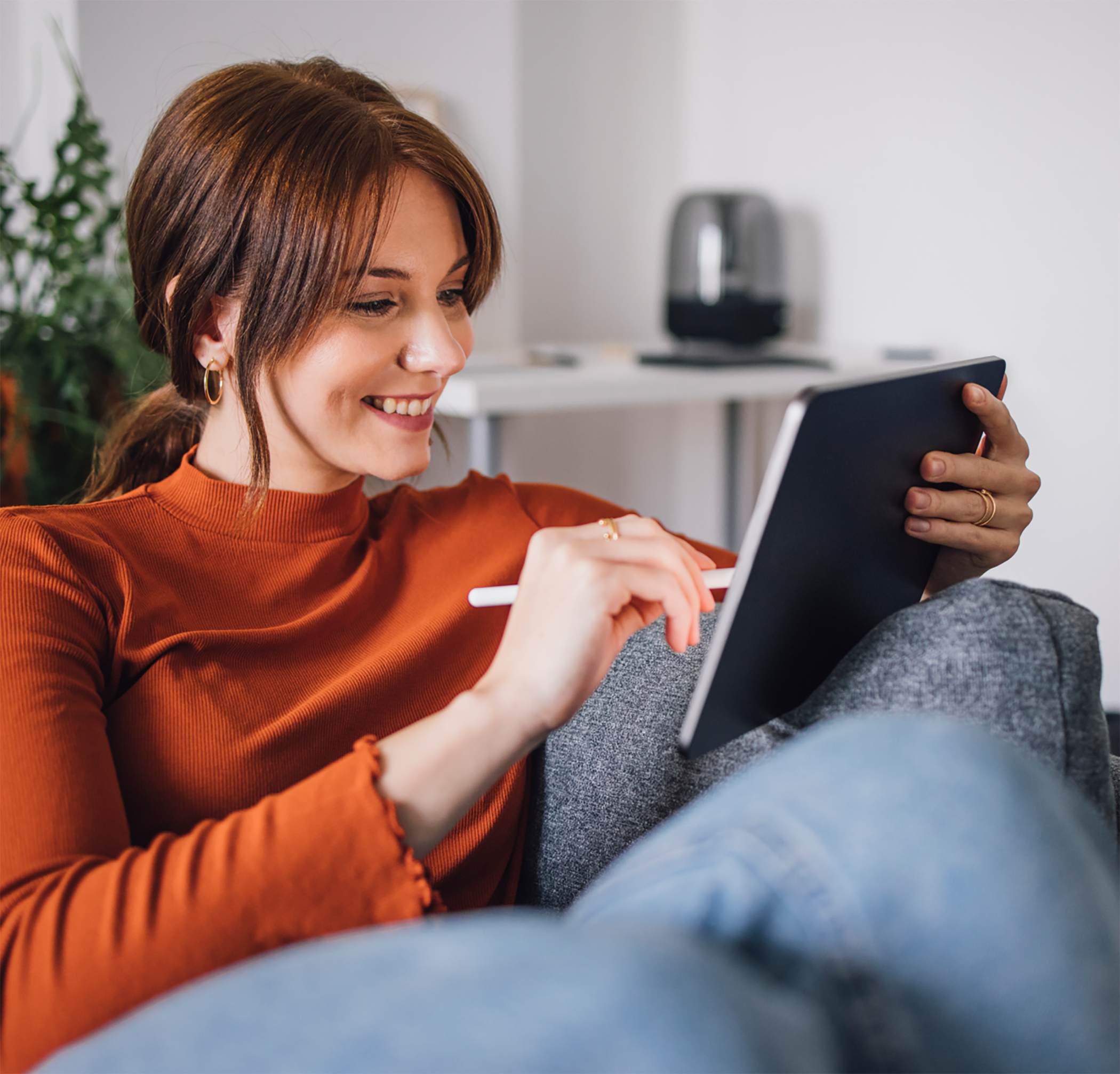 Woman using tablet