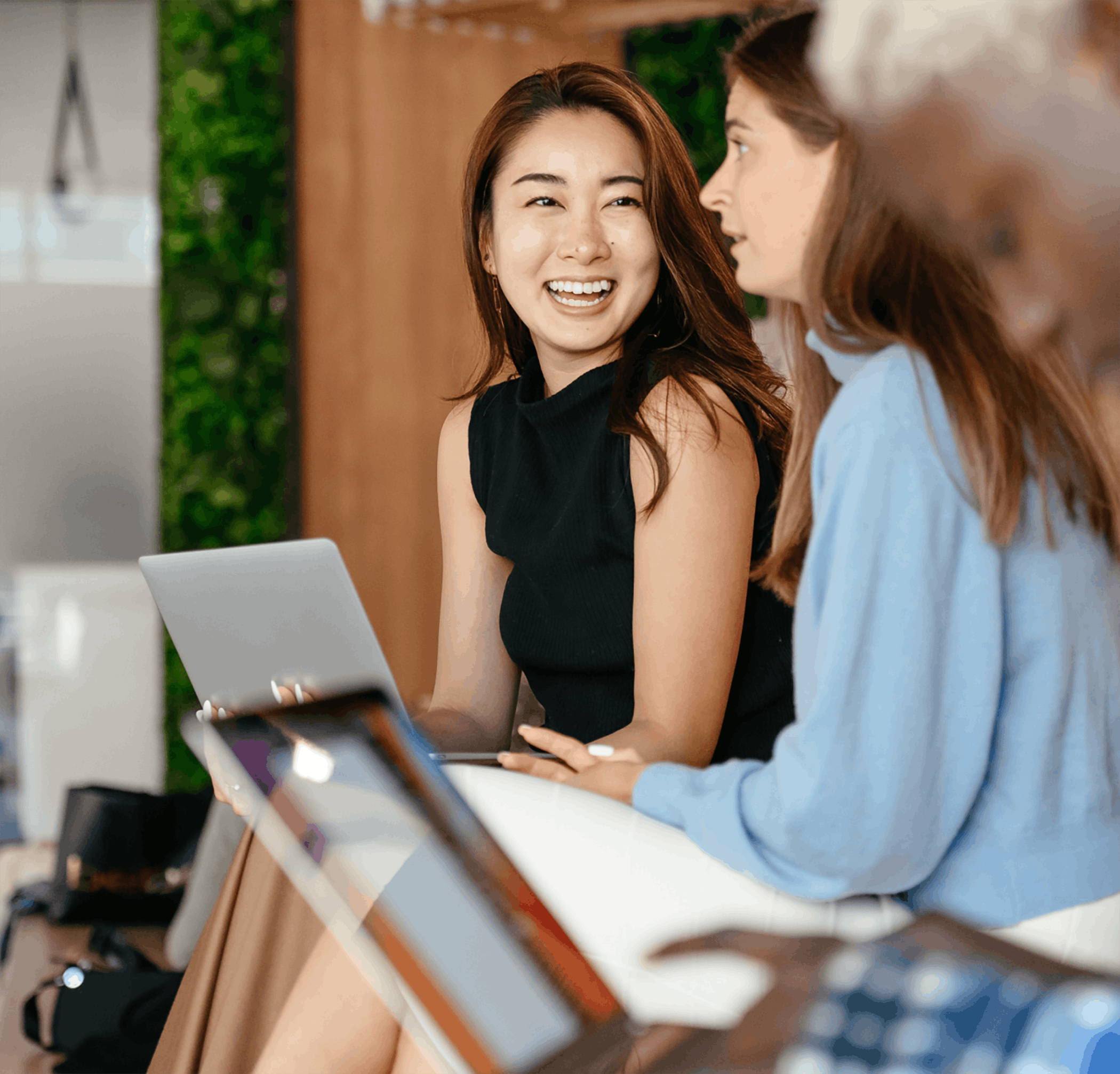 Woman meeting at laptop in office